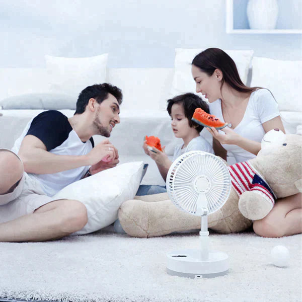 Ventilador Portátil Silencioso e Recarregável com Controle Remoto - Compacto, Dobrável e Econômico - Decora Byte