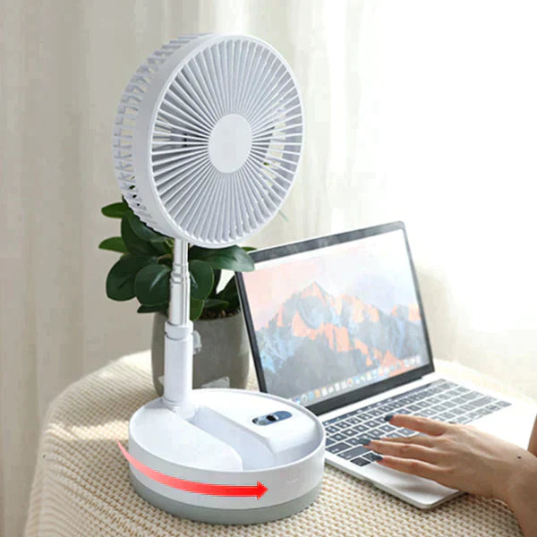 Ventilador Portátil Silencioso e Recarregável com Controle Remoto - Compacto, Dobrável e Econômico - Decora Byte