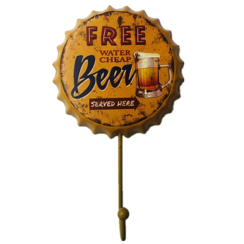 Gancho de Parede Retro Decorativo de Cerveja - Estilo Único para Organização e Decoração - Decora Byte