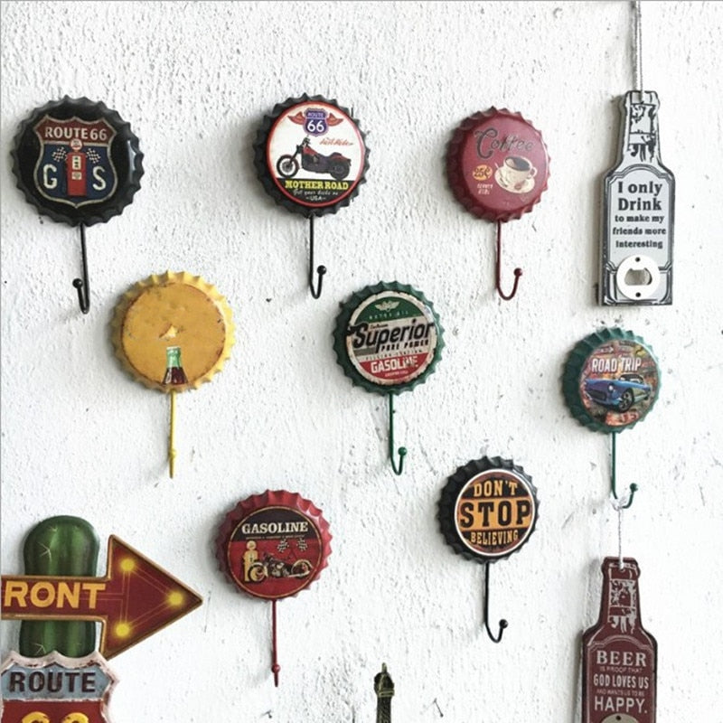 Gancho de Parede Retro Decorativo de Cerveja - Estilo Único para Organização e Decoração - Decora Byte