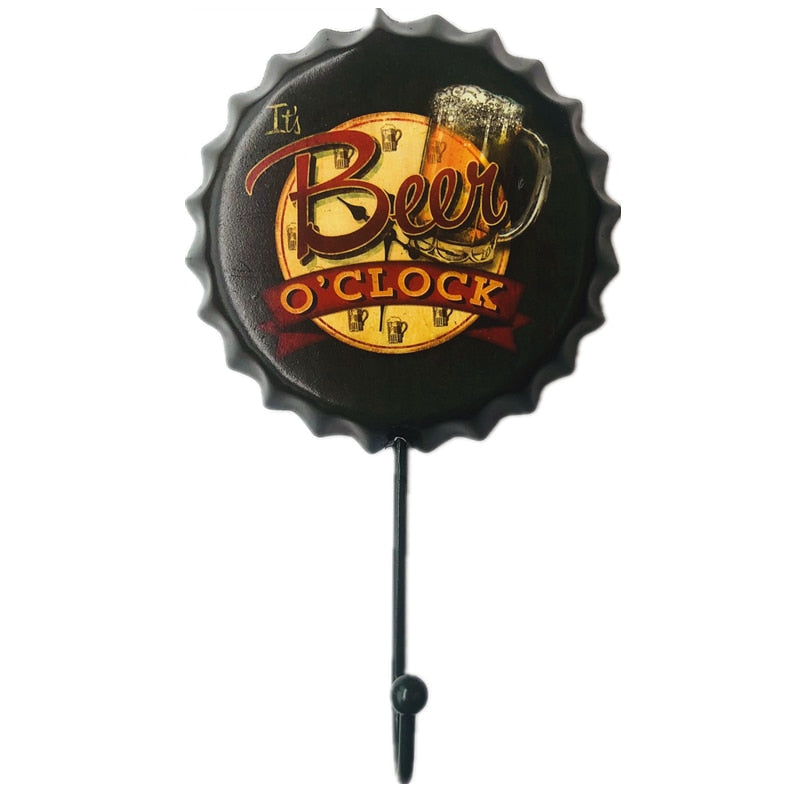Gancho de Parede Retro Decorativo de Cerveja - Estilo Único para Organização e Decoração - Decora Byte