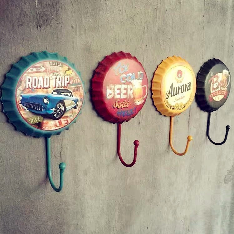 Gancho de Parede Retro Decorativo de Cerveja - Estilo Único para Organização e Decoração - Decora Byte