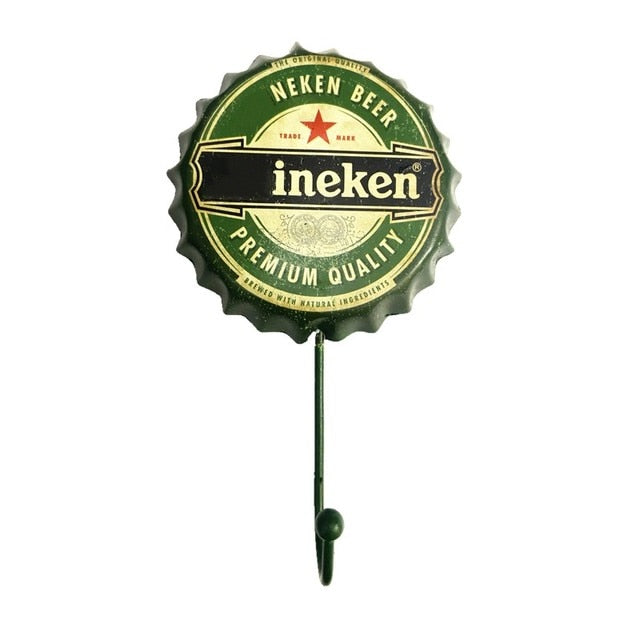 Gancho de Parede Retro Decorativo de Cerveja - Estilo Único para Organização e Decoração - Decora Byte
