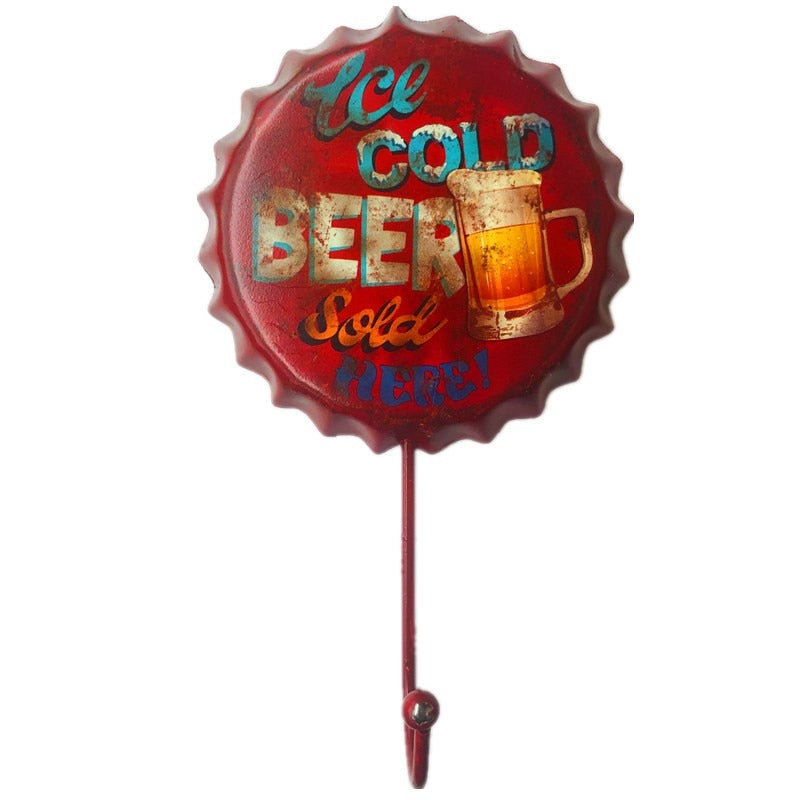Gancho de Parede Retro Decorativo de Cerveja - Estilo Único para Organização e Decoração - Decora Byte