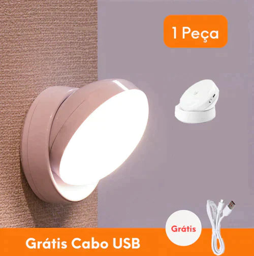 Luminária de Parede Externa com Sensor de Presença - Iluminação Automática, Moderna e Recarregável - Decora Byte