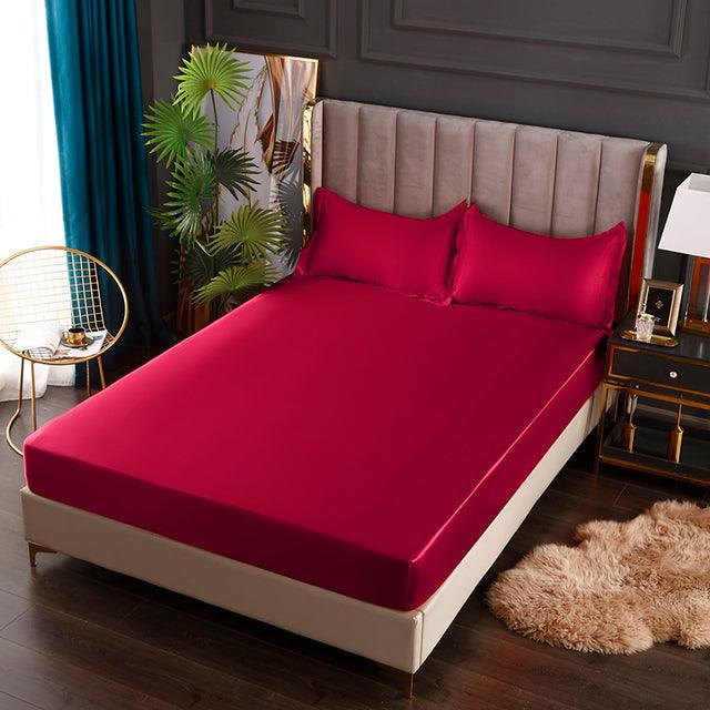 Conjunto LuxPink - Jogo de Lençol em Seda Cetim + Fronhas - Conforto, Estilo e Ajuste Perfeito - Decora Byte