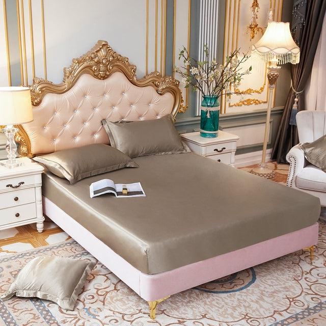 Conjunto LuxPink - Jogo de Lençol em Seda Cetim + Fronhas - Conforto, Estilo e Ajuste Perfeito - Decora Byte