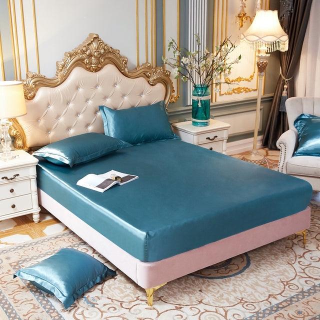 Conjunto LuxPink - Jogo de Lençol em Seda Cetim + Fronhas - Conforto, Estilo e Ajuste Perfeito - Decora Byte