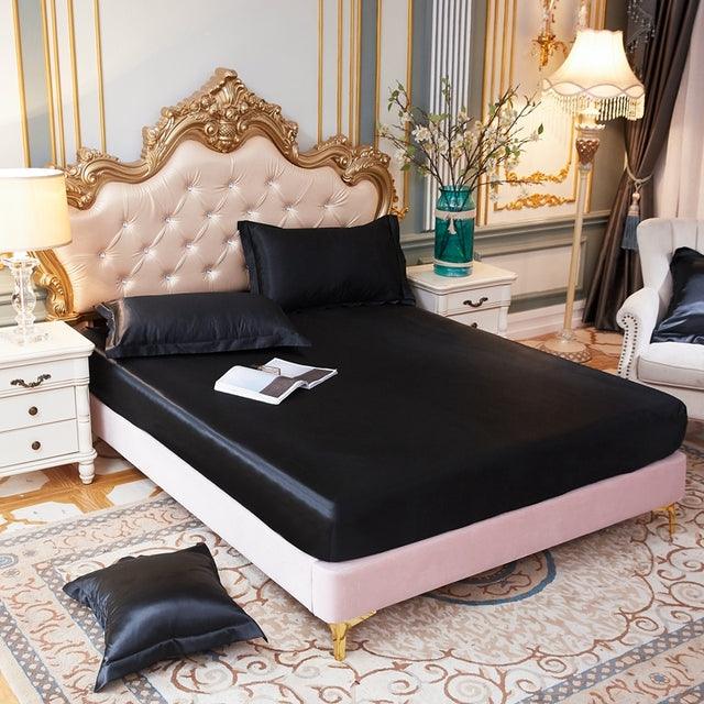 Conjunto LuxPink - Jogo de Lençol em Seda Cetim + Fronhas - Conforto, Estilo e Ajuste Perfeito - Decora Byte